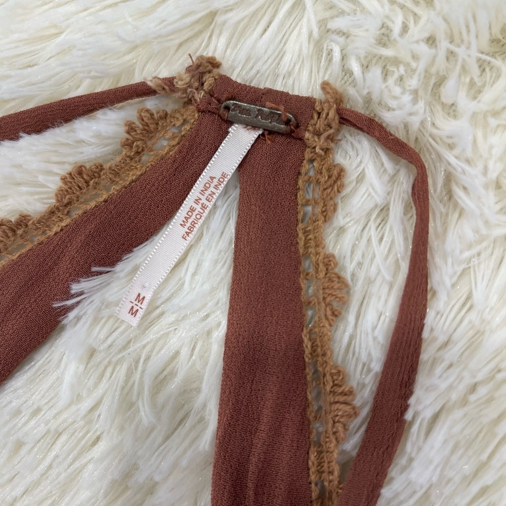Free People Rust Embellished Halter Blouse - Picture 8 of 13